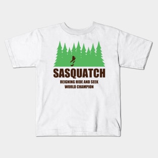 Bigfoot Sasquatch Hide and Seek Kids T-Shirt